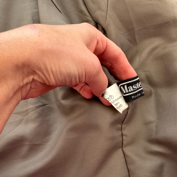 Vintage handmade grey herringbone wool winter coat - size 44/50 - Picture 12 of 15